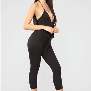 Brand new black halter jumpsuit M